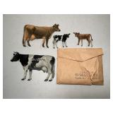 Antique De Laval Die-Cut Metal Advertising Cows