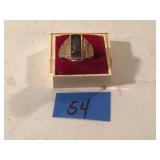 Vintage Balfour 10K Gold Blue Intaglio Ring