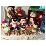 Plush Fiber Optic Snowman Gingerbread Garland Lot