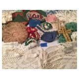 Vintage Hand Crooked Lace Doilies and Pot Holders