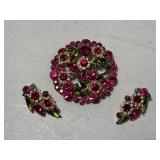 Vintage Multi-Color Rhinestone Brooch Set