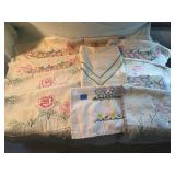 Vintage Hand Embroidered Linens and Runners Lot