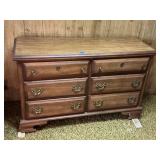 Vintage Wooden Six Drawer Bedroom Dresser Chest