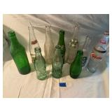 Vintage Collectible Soda Glass Bottle Nine Piece