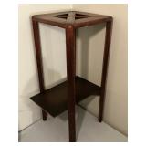 Antique Vintage Wood 21 Inch Geometric Plant Stand