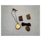 Vintage Gold Tone Locket and Charm Collection