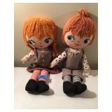 Vintage Fairyland Japan Big Eye Rag Doll Pair