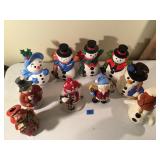 Vintage Ceramic and Resin Snowman Figurine Lot