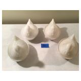Four Vintage Milk Glass Hen on Nest Dishes