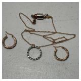 Emerald & Diamond Style Hoop & Pendant Jewelry