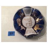 Maytown PA 225th Anniversary Blue Glass Bowl