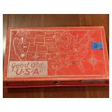 Vintage Good Old USA Pencil Box with Contents