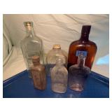 Six Vintage & Antique Medicine and Liquor Bottles