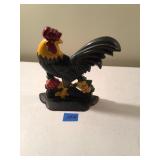 Cast Iron Painted Rooster Decorative Doorstop