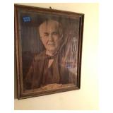 Framed Antique Thomas Alva Edison Portrait Print