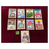 1972 Topps Football Card Lot of 9 Vintage