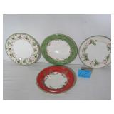4 LENOX HOLIDAY GATHERINGS DAMASK 9" ACCENT PLATE