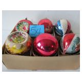 6 ASSORTED LARGE CHRISTMAS ORNAMENTS