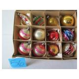 12 ASSORTED EARLY CHRISTMAS ORNAMENTS