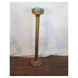 WOODEN TURNED GOLD PAINTED PLANT/CANDLE STAND