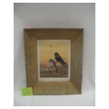 EARLY "PURPLE MARTIN" FRAMED PAINTING