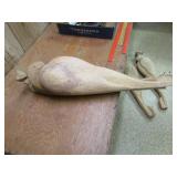 wooden heron pattern & herons