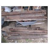 wheelbarrow & all old wood