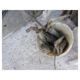 bucket of grease guns