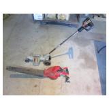 edger,leaf blower & milk crate