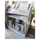 cabinet & items on it