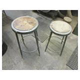2 metal stools