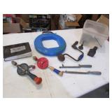 steel fish tape,hand drills,oil can,tools & items