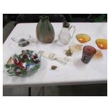 belgium pottery vase,pitcher & glassware