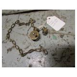 tiny antique brass combo lock