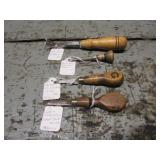 3 antique screwdrivers & puller