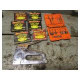 staple gun,boxes of staples & bits