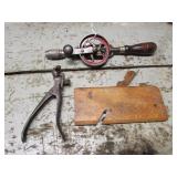 antique wooden plane,drill & tool