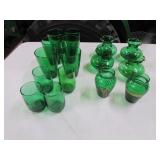 all green glassware