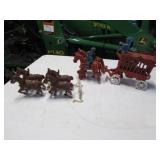 cast iron circus wagon team & extra horse team