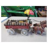 cast iron beer delivery wagon team
