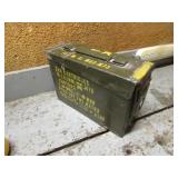 green ammo box w/yellow writing