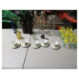 bottles,cups n saucers,glasses,items
