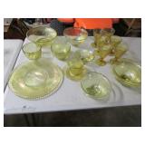 yellow depression bowls,plates & glasses