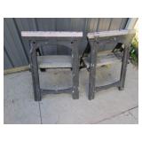 2 plastic saw horses