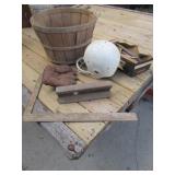 old ball mit,football helmet,rr track pc & items