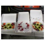 3 pcs of peggy karr glass plates