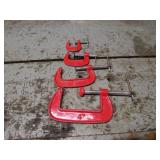 4 red c-clamps