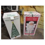 lighted town christmas tree & angel