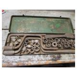 socket set in green metal case