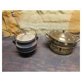 small cast iron fireplace pot & dish